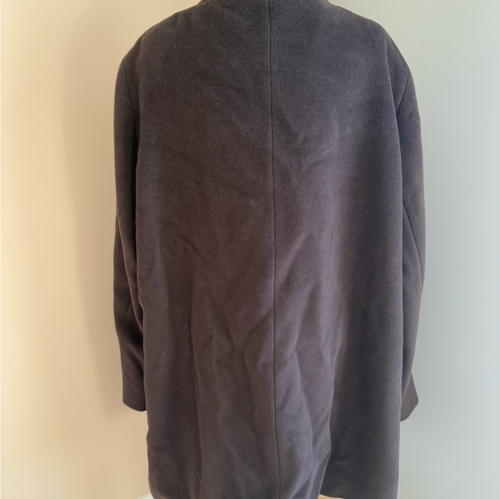 CINZIA ROCCA DUE 100% Women's Wool Funnel Neck A-Line Coat Dark Brown- 22 - Picture 7 of 16